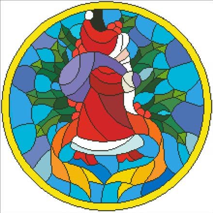 Santa Stained Glass