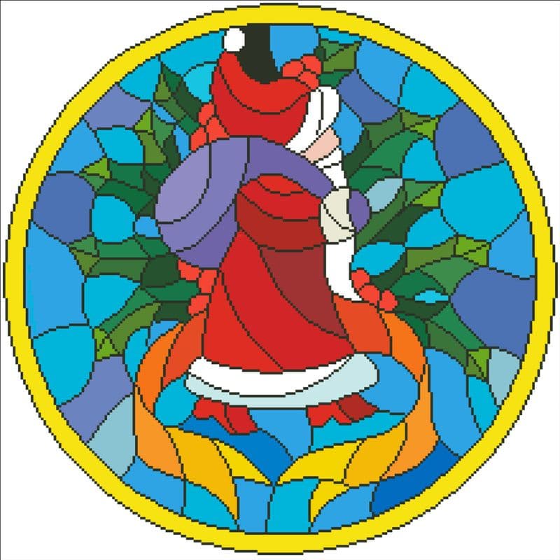 Santa Stained Glass