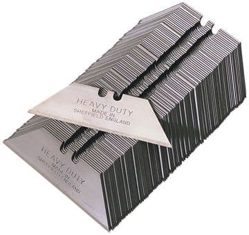 100 x Medium Duty Straight Blades, 2 notch, in paper tucks, MADE IN SHEFFIELD
