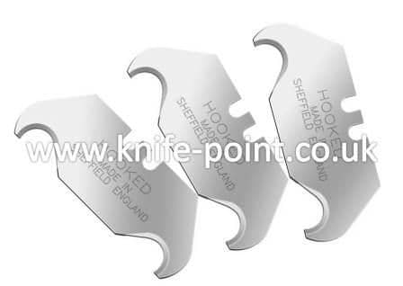 200 x Heavy Duty Hooked Blades, 2 notch, in paper tucks, MADE IN SHEFFIELD
