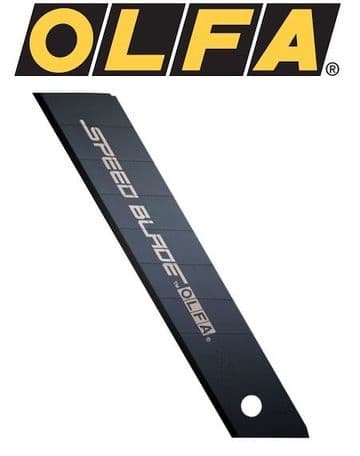 5 pieces of Olfa LFB-5B, 18mm Excel Black Speed Blades, with fluorine coated cutting edge