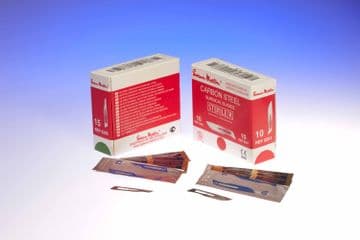 No.11 sterile scalpel blades, single peel packs - box of 100 blades