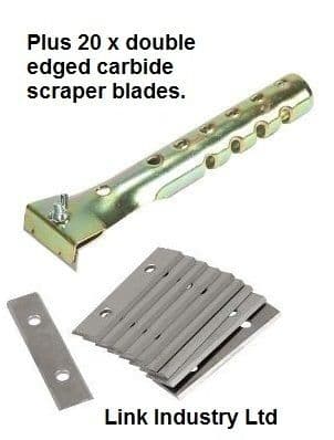 Stanley 0-28-640 type paint scraper handle Linbide LGPS50 with 20 x scraper blades