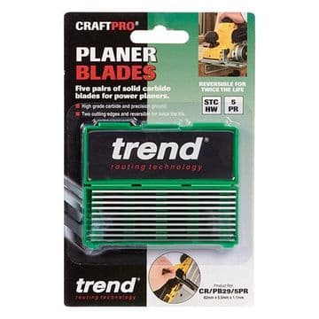Trend CR/PB29 Tungsten Carbide Planer Blades- Pack Of 10 x 82mm Blades