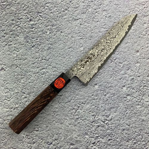 Tanaka Shigeki R2 Damascus gyuto knife 180mm (7") #wenge