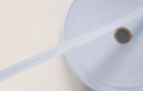 15mm Herringbone Webbing - Pale Blue