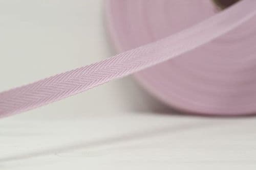 15mm Herringbone Webbing - Pale Pink
