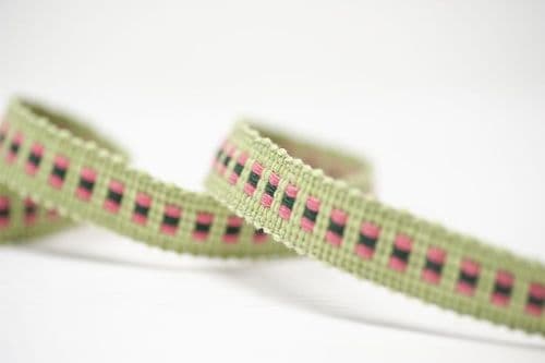 19mm cotton trim - Lime & Coral