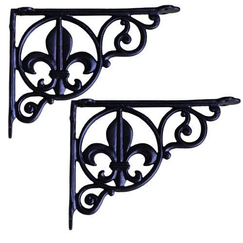 2 x Black Fleur De Lis Bracket