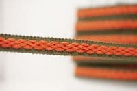 22mm braid - Khaki/Satsuma