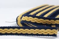 22mm braid - Navy/Mustard