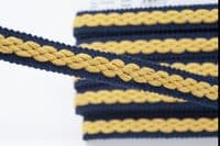22mm braid - Navy/Mustard
