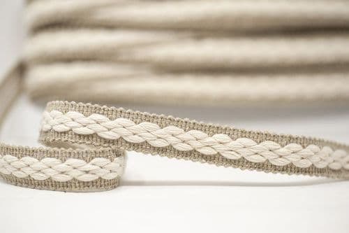 22mm braid - Stoney/Ecru