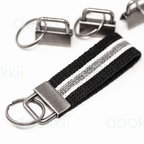 25mm key fob - antique silver