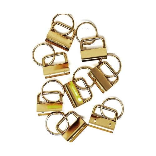 25mm key fob - bright brass