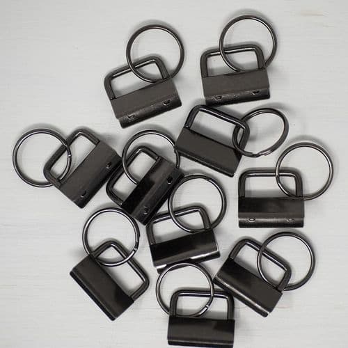 25mm key fob - gunmetal