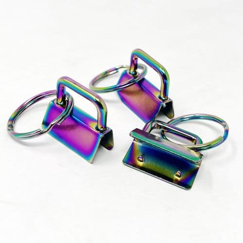 25mm key fob - rainbow