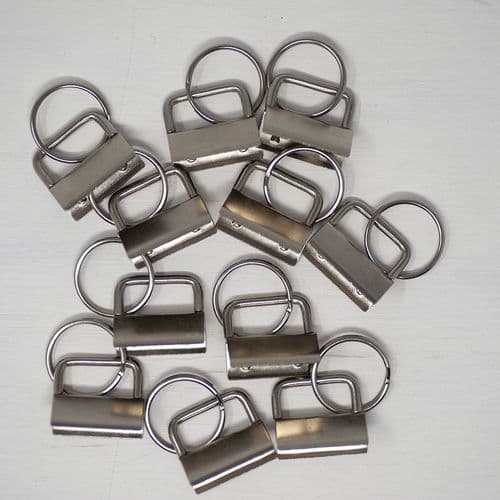 25mm key fob - silver