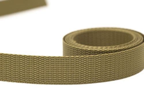 25mm poly proplyene webbing - khaki