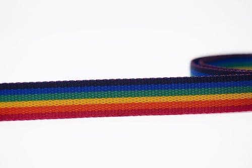 25mm poly proplyene webbing - rainbow