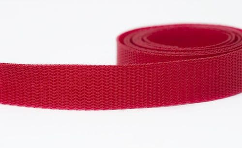 25mm poly proplyene webbing - red
