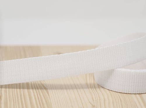25mm poly proplyene webbing - white