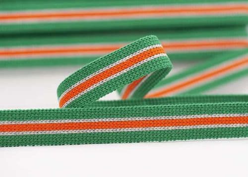 25mm wide multi coloured webbing lincoln silver bright orange