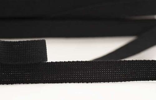 25mm wide plain colour webbing black