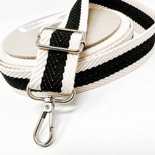 30mm Colour Block Stripe, Ecru/Black