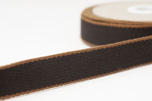 30mm cotton mix heavy duty webbing -brown/chestnut