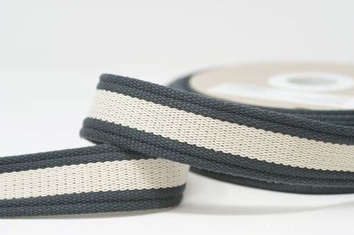 30mm cotton mix heavy duty webbing -grey/ecru