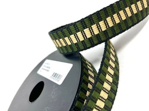30mm cotton mix heavy duty webbing - khaki/stone/black