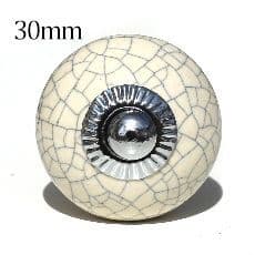 30mm cream crackle round