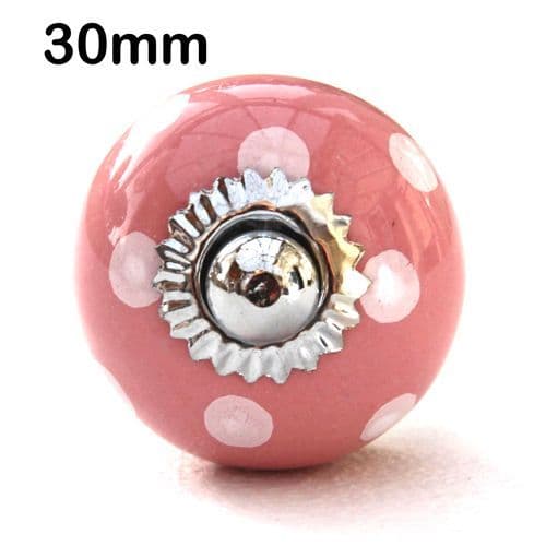 30mm pink/white spots