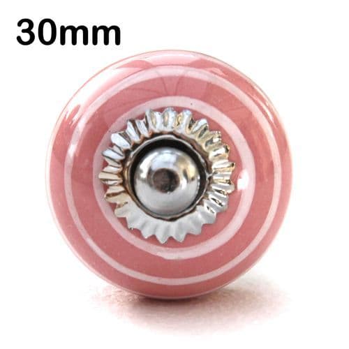 30mm pink/white stripes