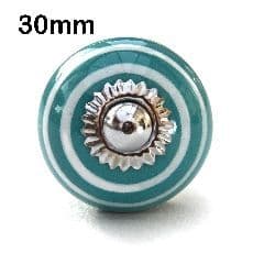 30mm turquoise/white stripes