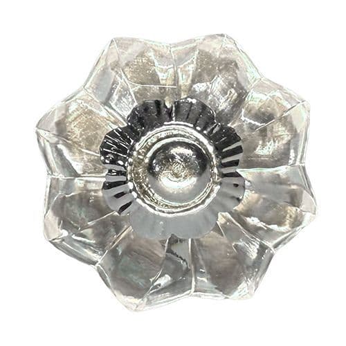 35mm Glass melon knob SILVER