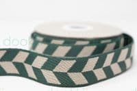 36mm webbing - chevron natural/green