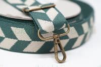 36mm webbing - chevron natural/green