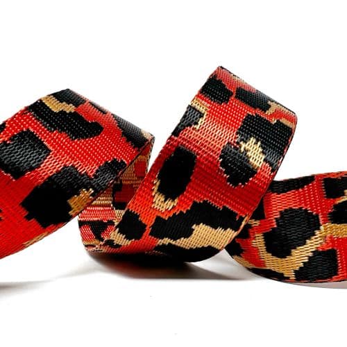 38mm Animal Webbing - Orange/Black/Gold