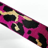 38mm Animal Webbing - Pink/Black/Gold
