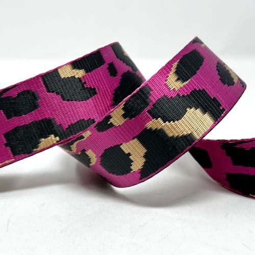38mm Animal Webbing - Pink/Black/Gold