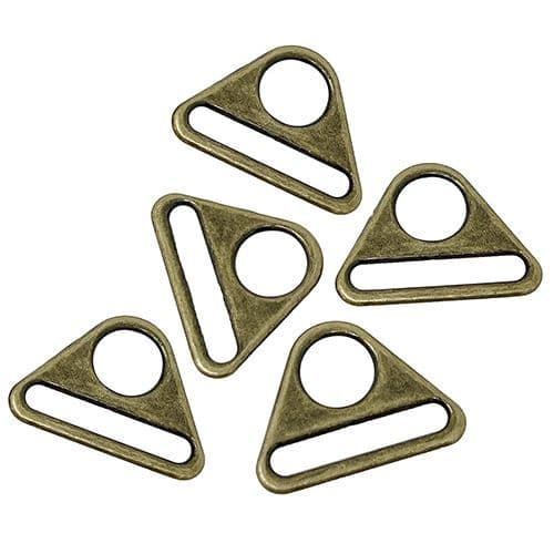 38mm triangle connector antique brass