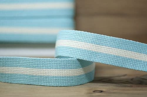 40mm wide multi coloured webbing- aqua grey