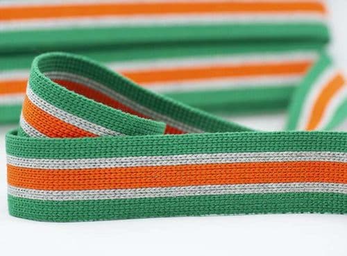 40mm wide multi coloured webbing lincoln silver bright orange