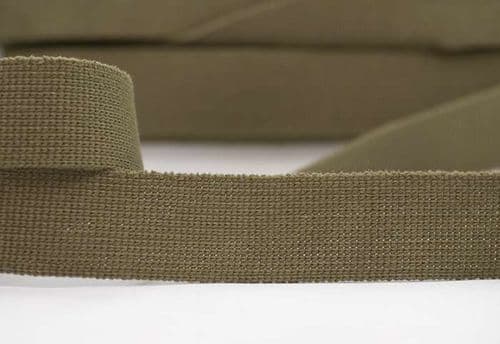 40mm wide plain colour webbing khaki