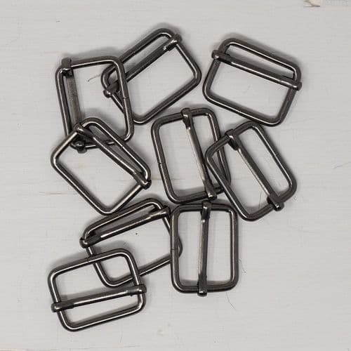 5 x 25mm metal strap slider - Gunmetal