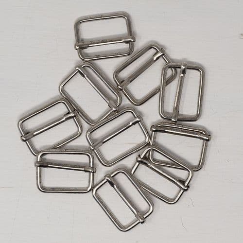 5 x 25mm metal strap slider -Silver