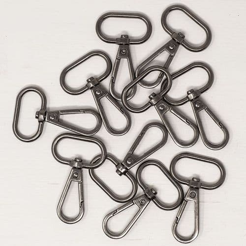 5 x 25mm snap hooks - Gunmetal