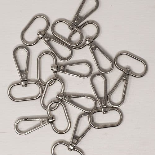 5 x 25mm snap hooks -Silver